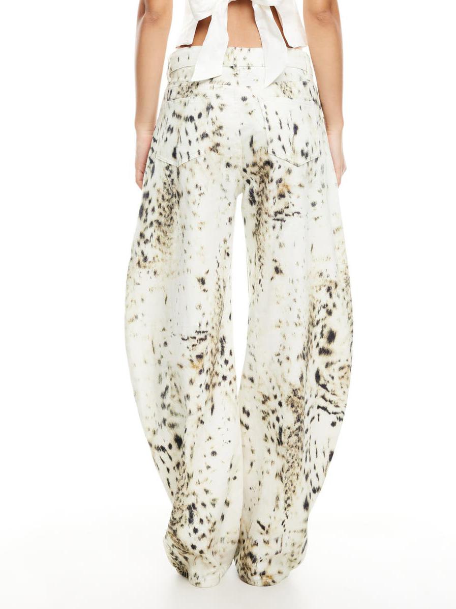 Loose-Fitting Horseshoe Print Jeans