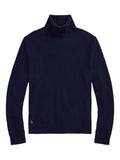 RALPH LAUREN Wool-Cotton Roll Neck Jumper Hunter Navy