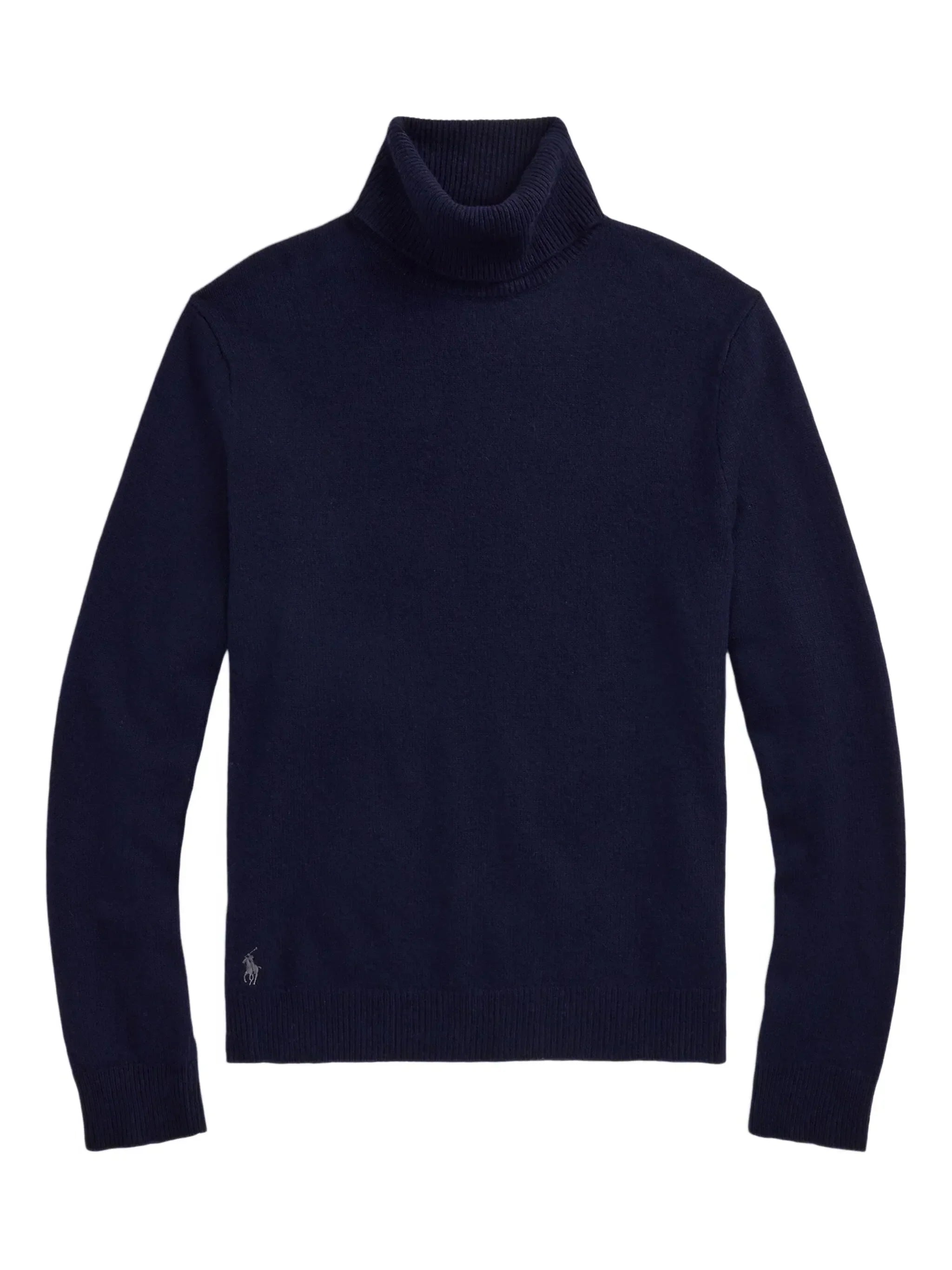 RALPH LAUREN Wool-Cotton Roll Neck Jumper Hunter Navy