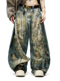 Plato-Dyed Embroidered Scimitar Jeans