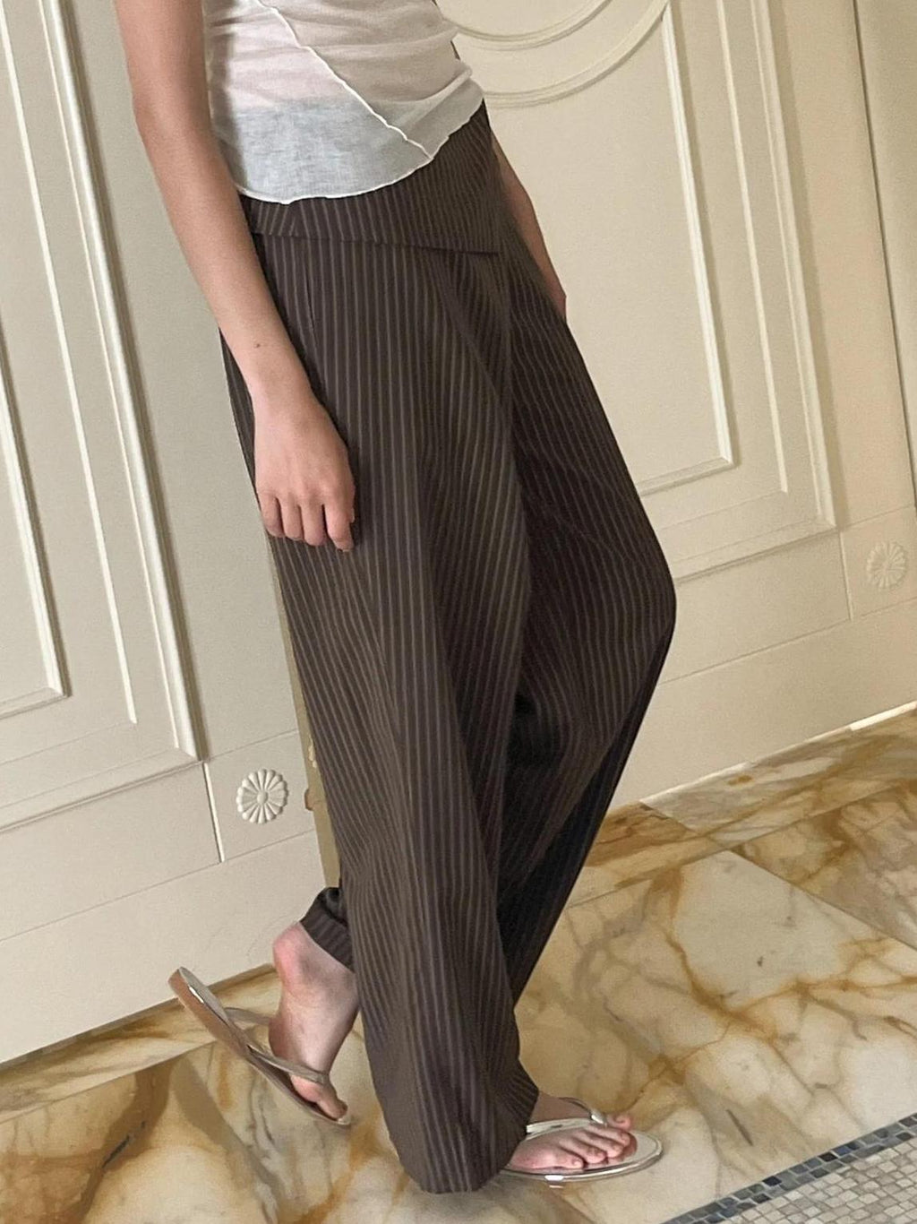 Folded Stripe Pants