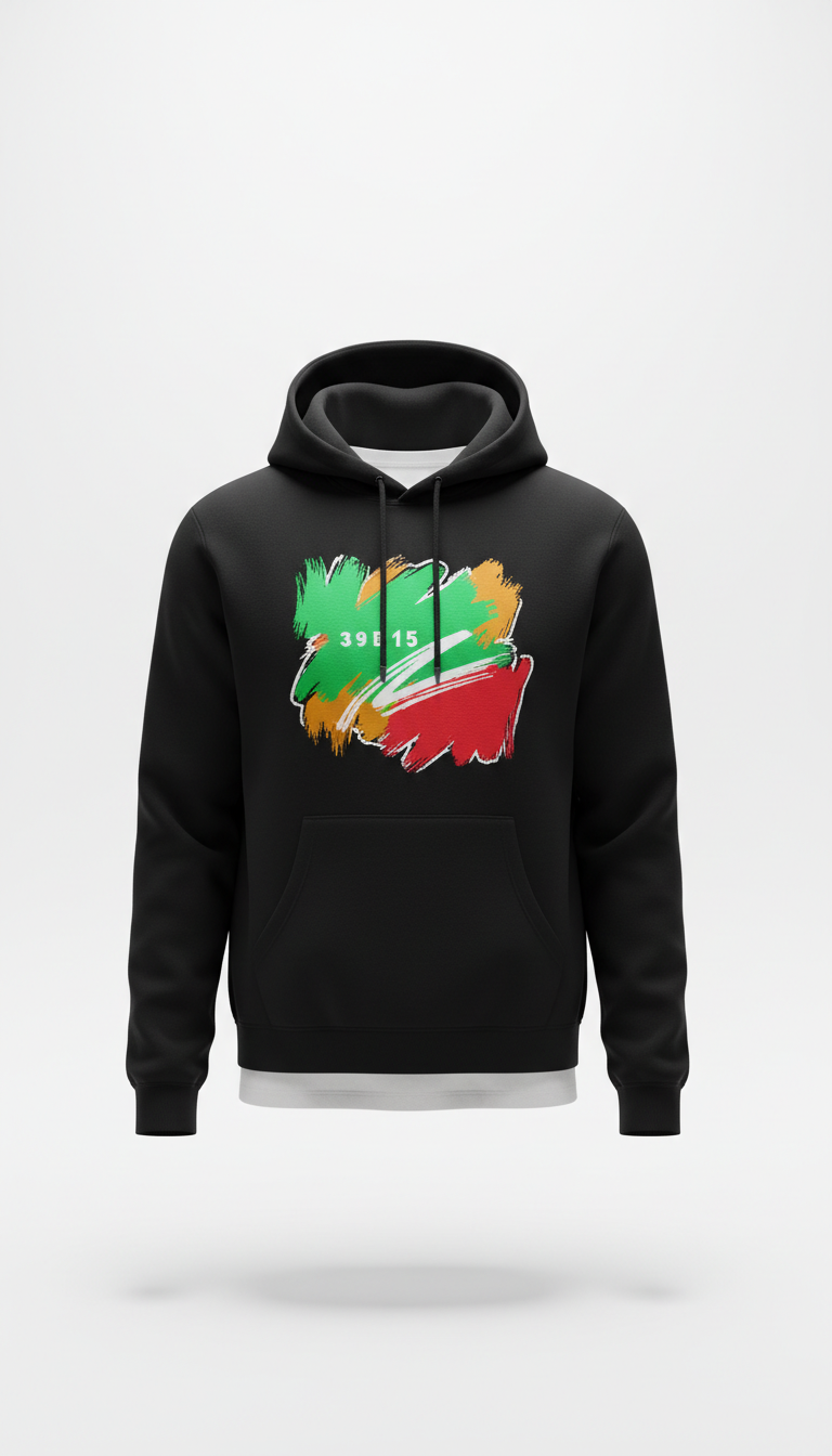 Graphic Hoodie with Neon Ink