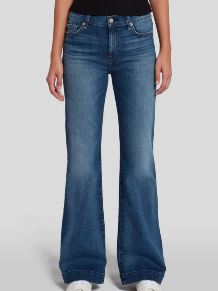 Stretchy Mid Rise Flare Jeans